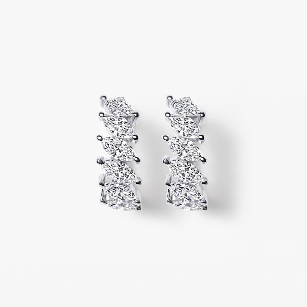 Marquise Diamond Huggie Earrings