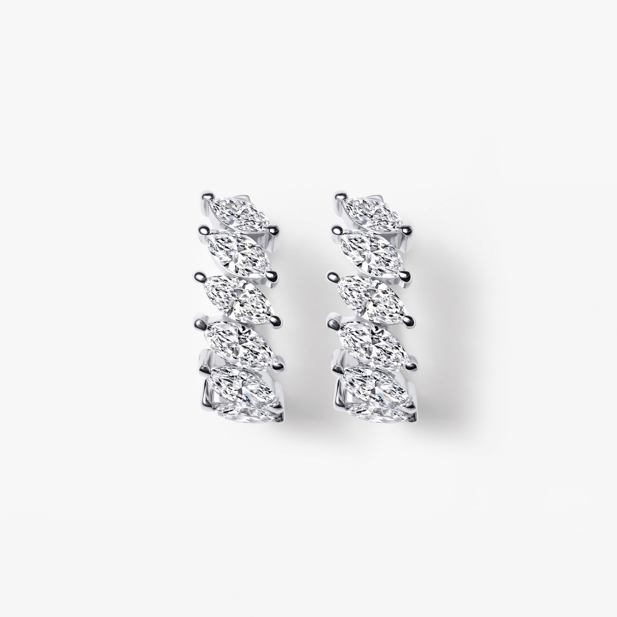 Marquise Diamond Huggie Earrings