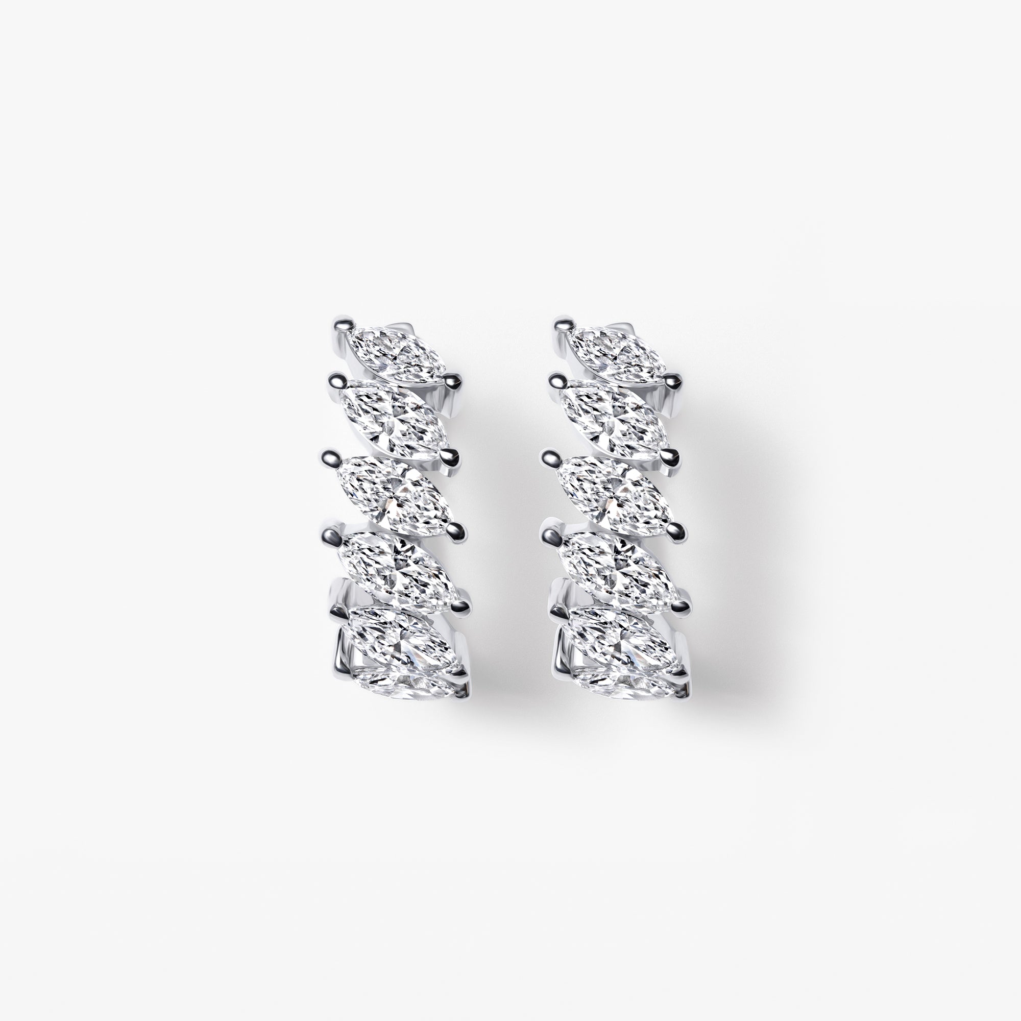 Marquise Diamond Huggie Earrings