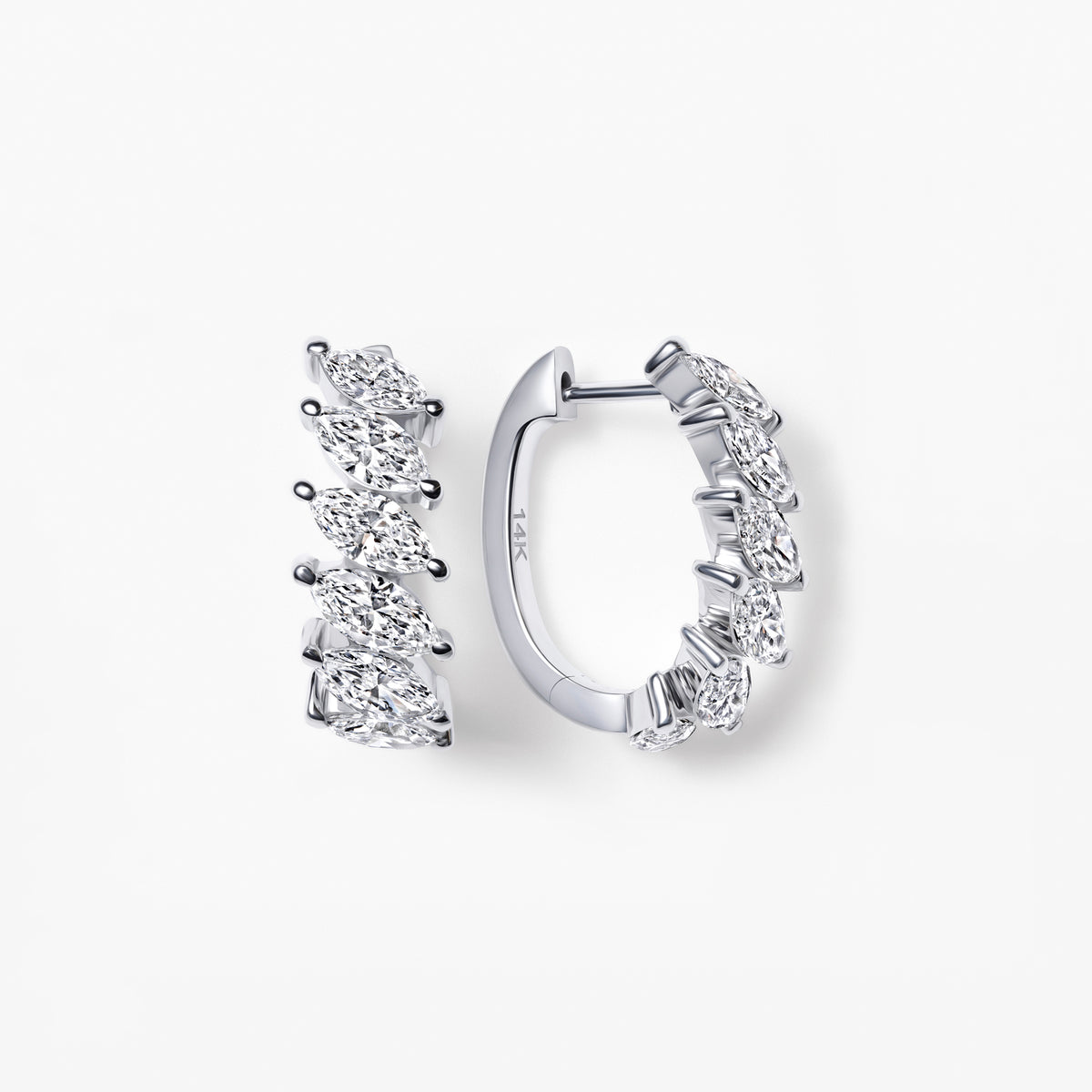Marquise Diamond Huggie Earrings