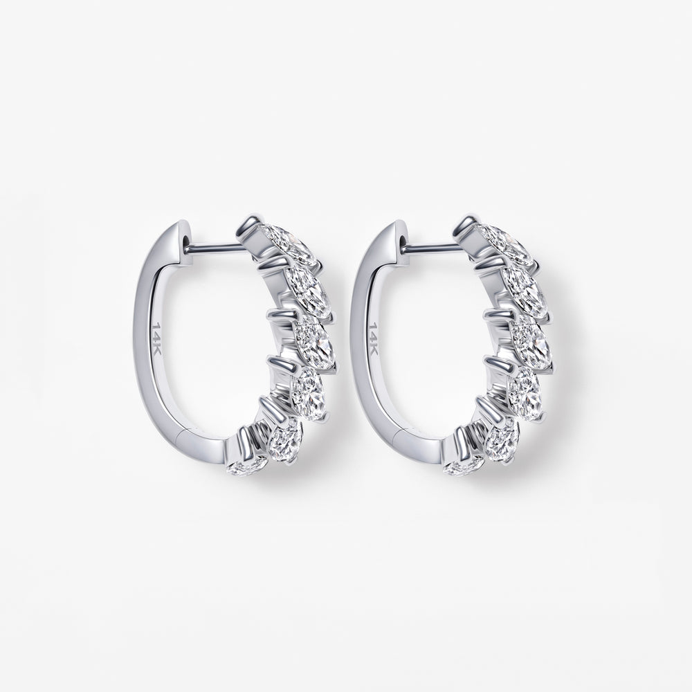 Marquise Diamond Huggie Earrings