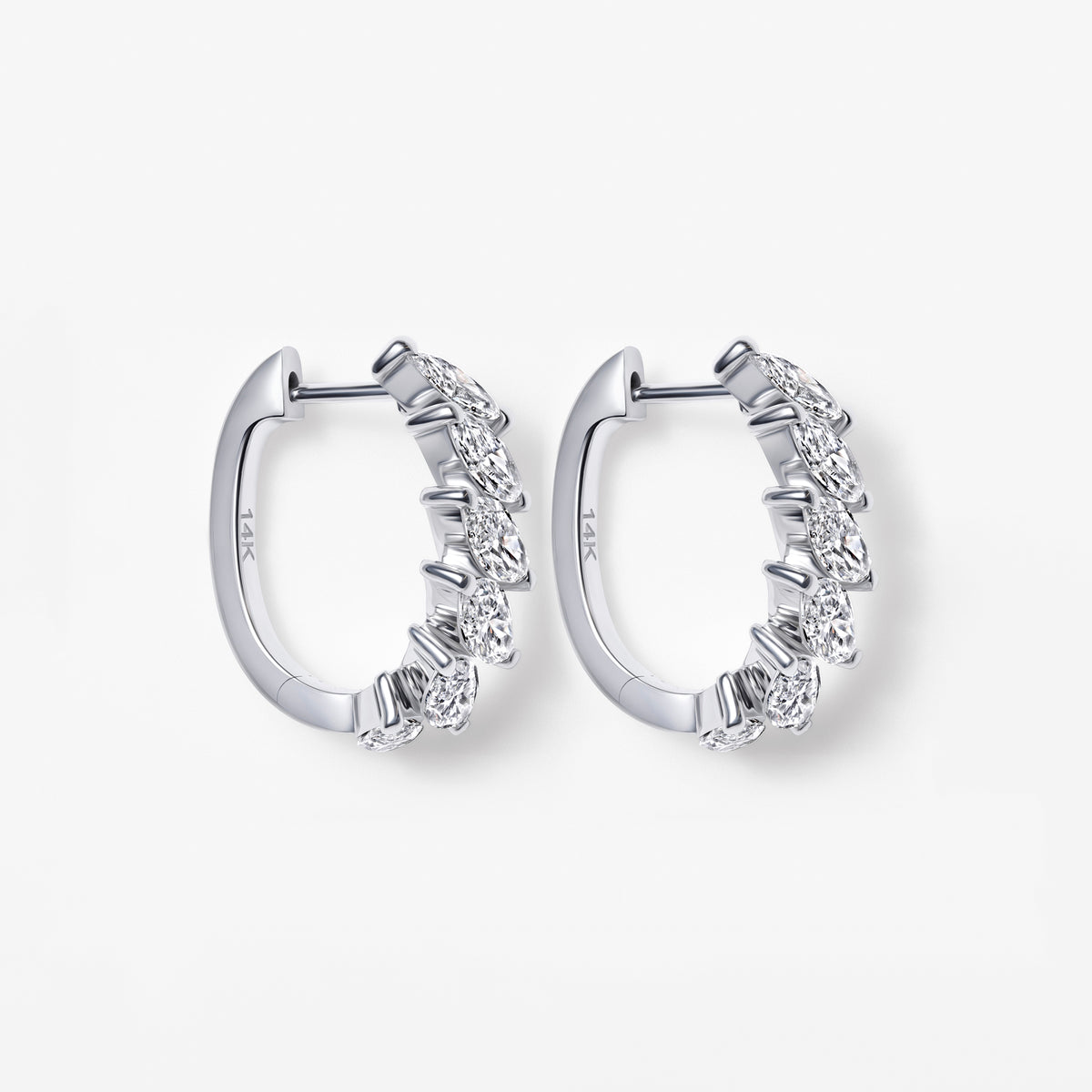 Marquise Diamond Huggie Earrings