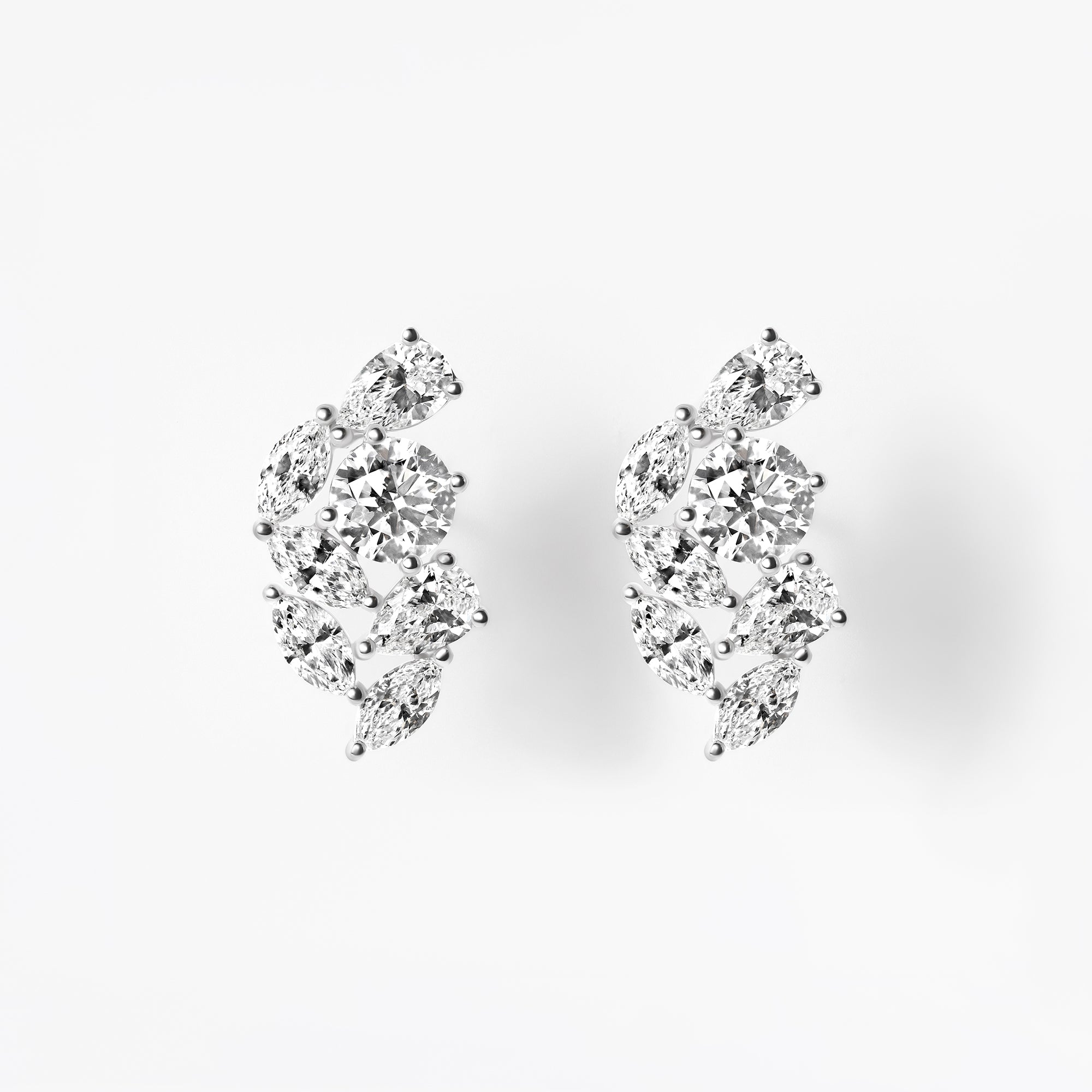 Mixed Shape Diamond Ear Crawler Earrings