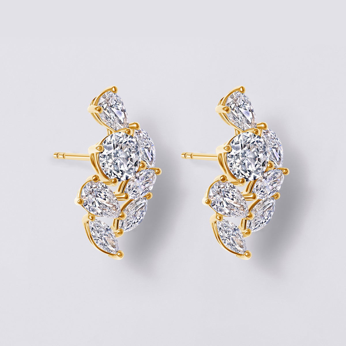Mixed Shape Earring Crawler (4CTW), Yellow Gold