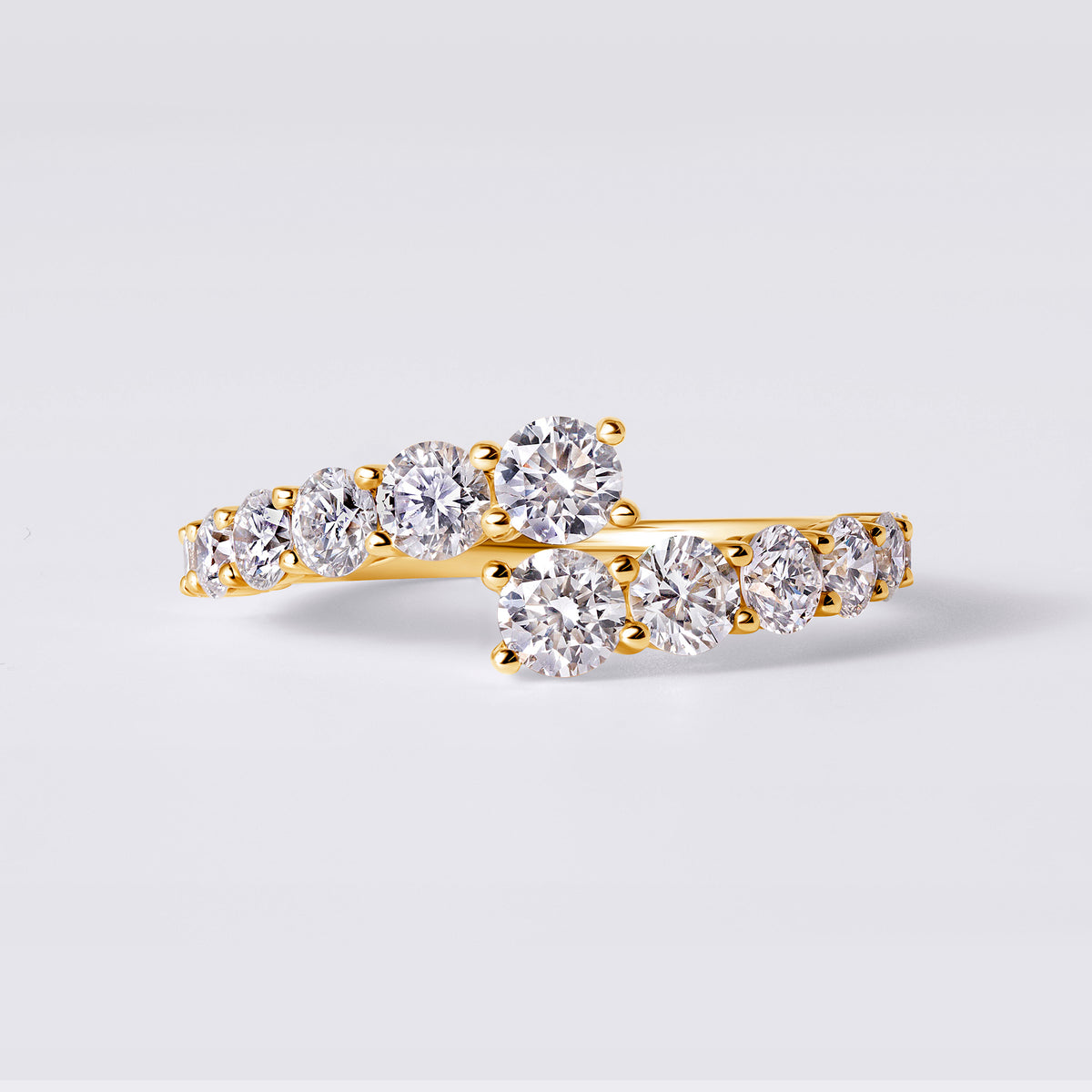 Small Graduating Wrap Ring, Yellow Gold