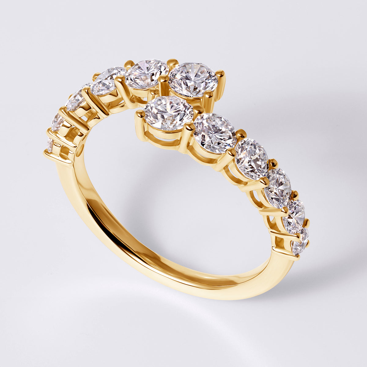 Small Graduating Wrap Ring, Yellow Gold