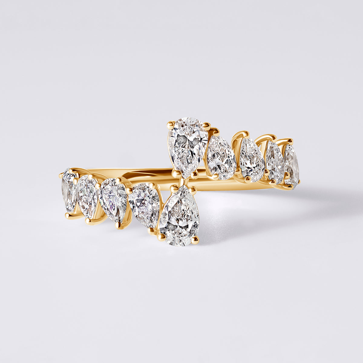 Pear Twist Ring, Yellow Gold