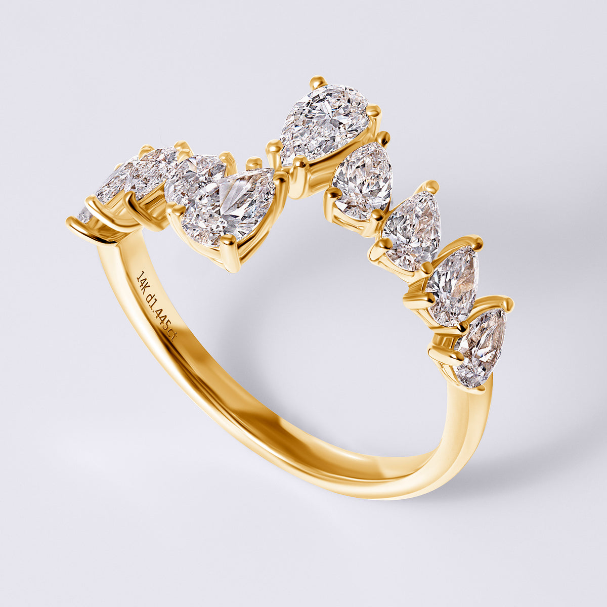 Pear Twist Ring, Yellow Gold