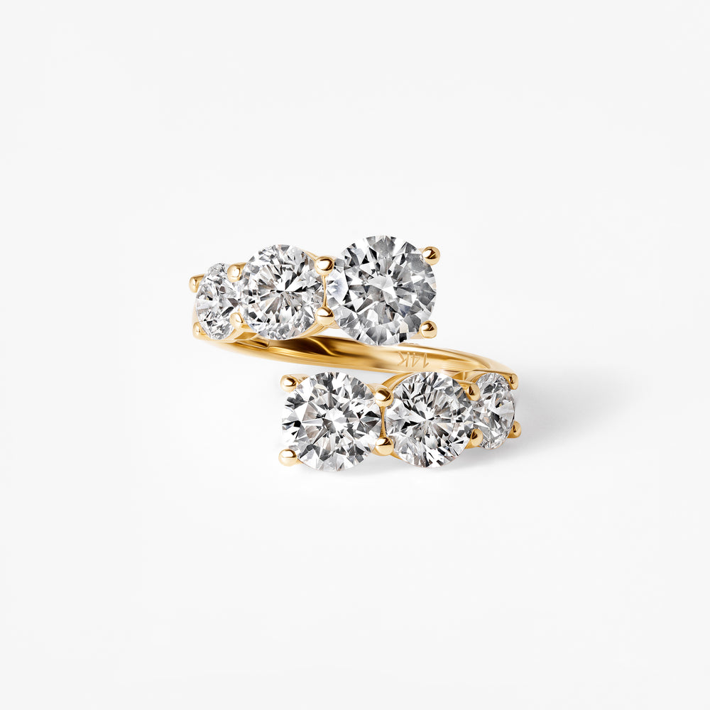 Round Diamond Graduated Wrap Ring