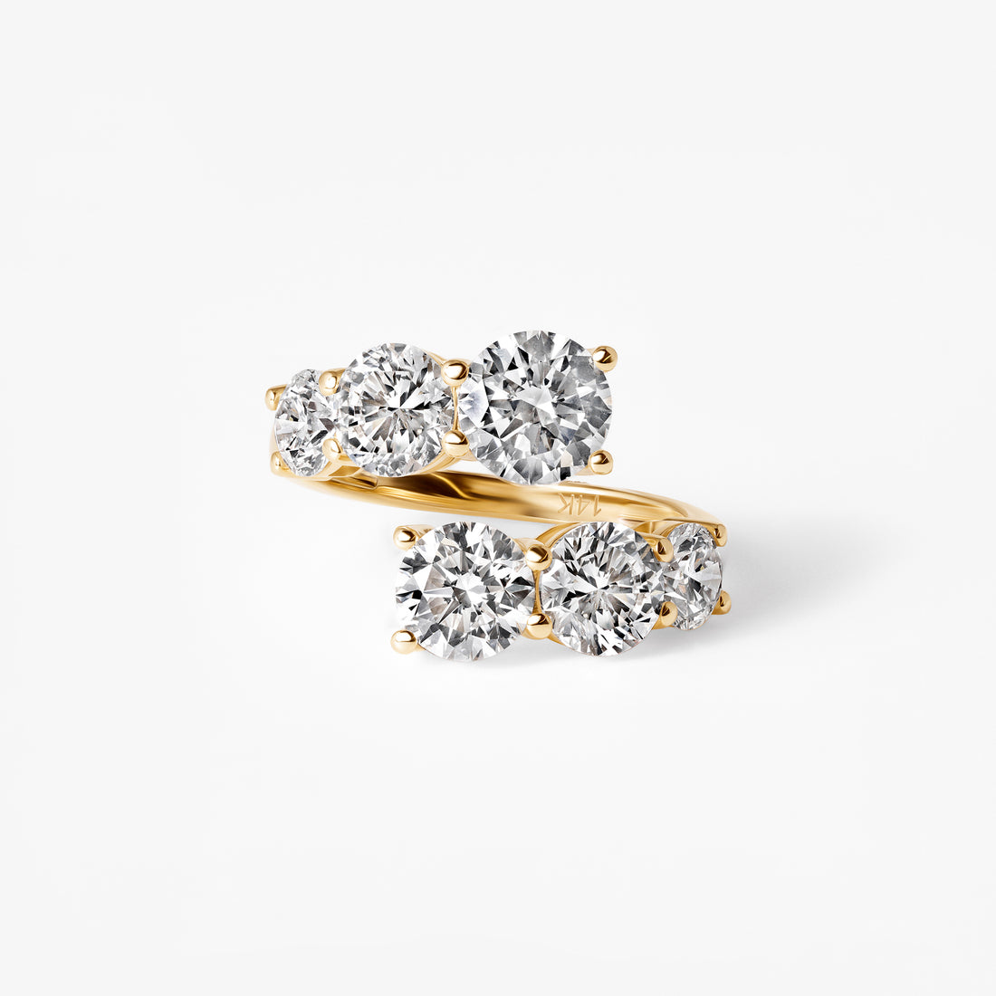 Round Diamond Graduated Wrap Ring