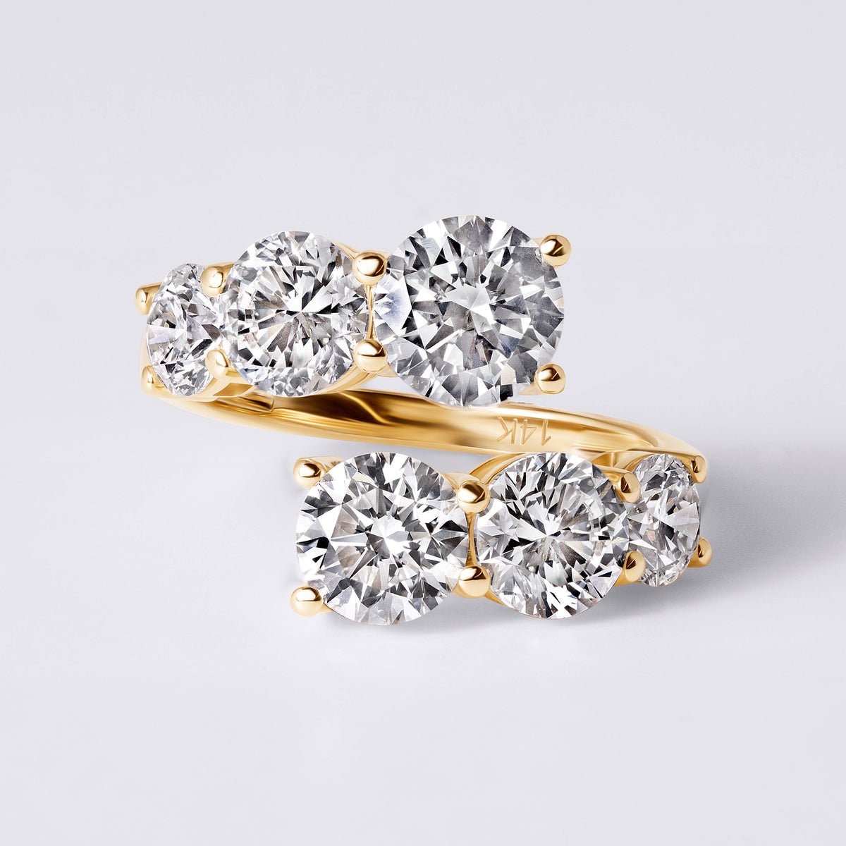 Large Graduating Wrap Ring, Yellow Gold