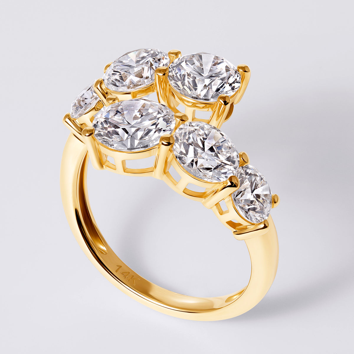 Large Graduating Wrap Ring, Yellow Gold