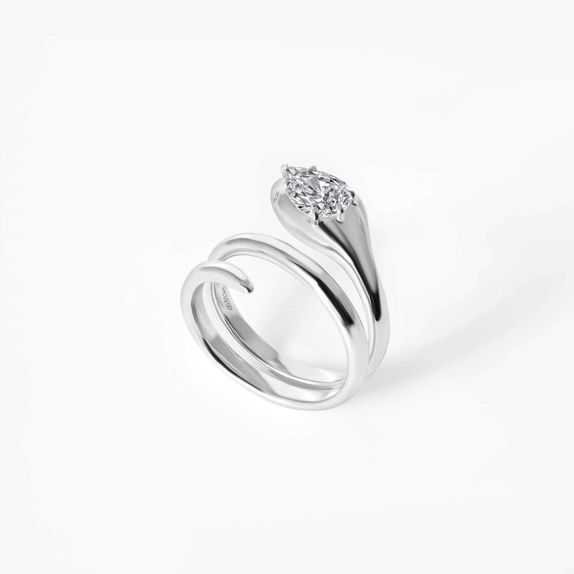 Round Diamond Snake Wrap Ring