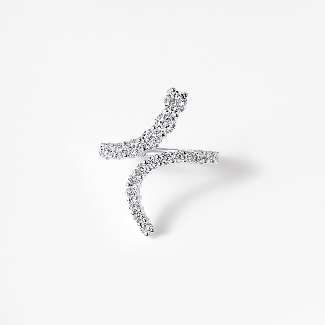 Round Diamond Wrap Bypass Ring