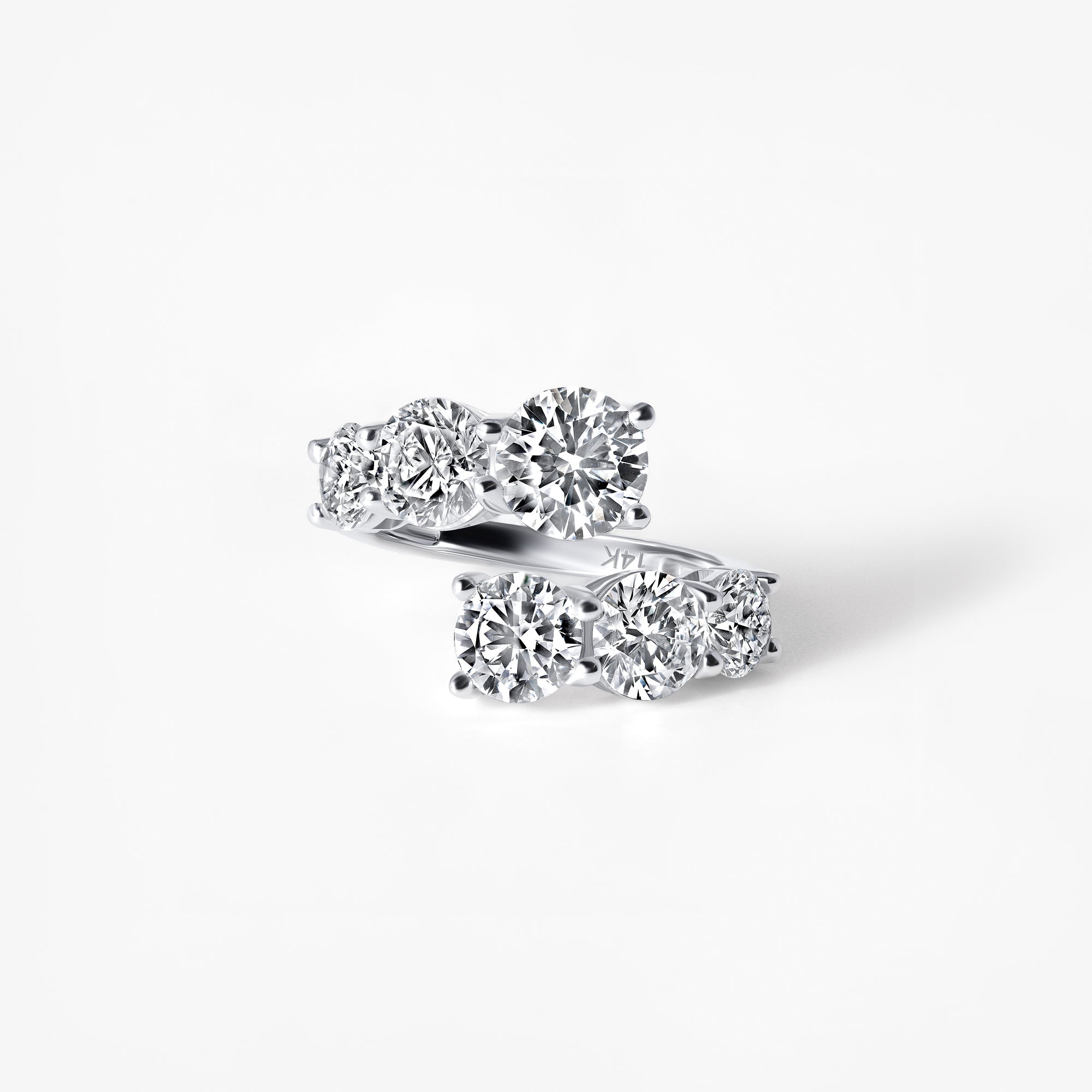 Round Diamond Graduated Wrap Ring