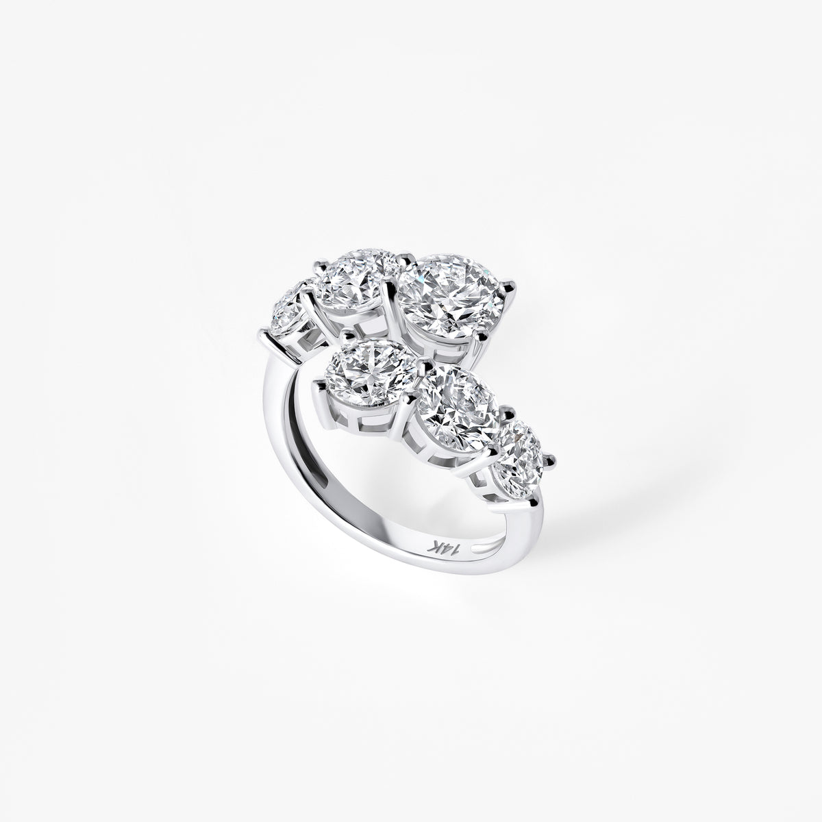 Round Diamond Graduated Wrap Ring