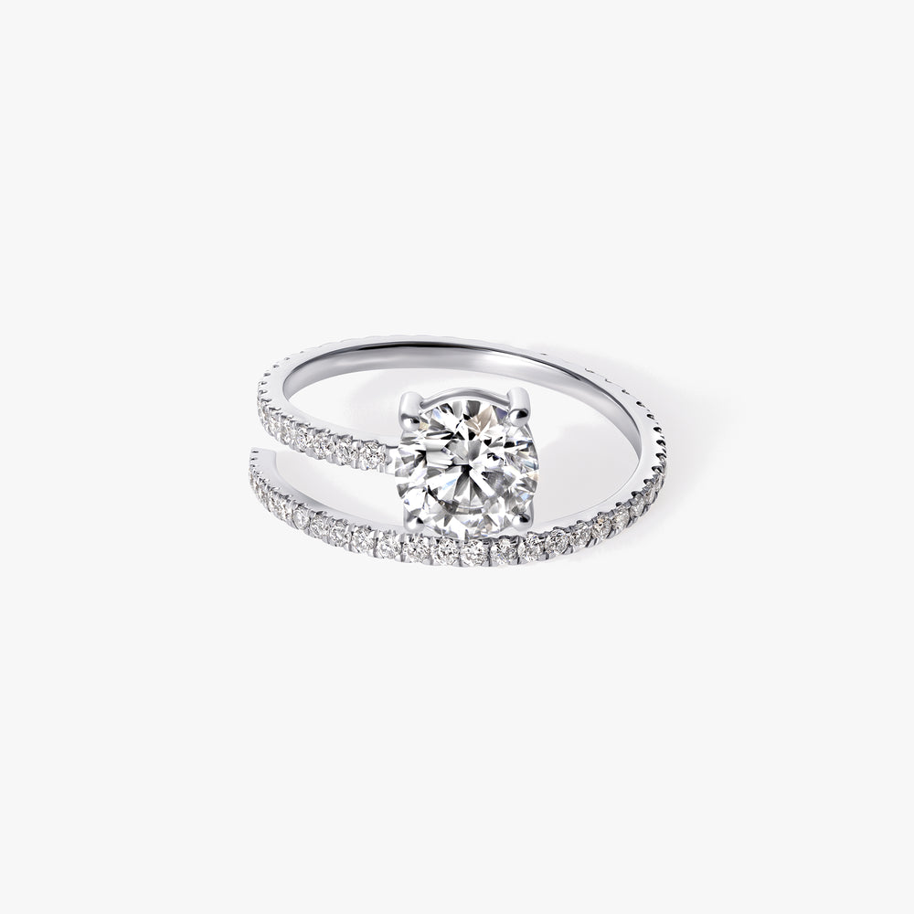Round Diamond Pavé Wrap Ring