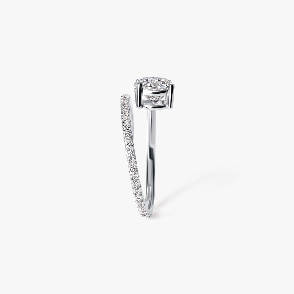 Round Diamond Pavé Wrap Ring