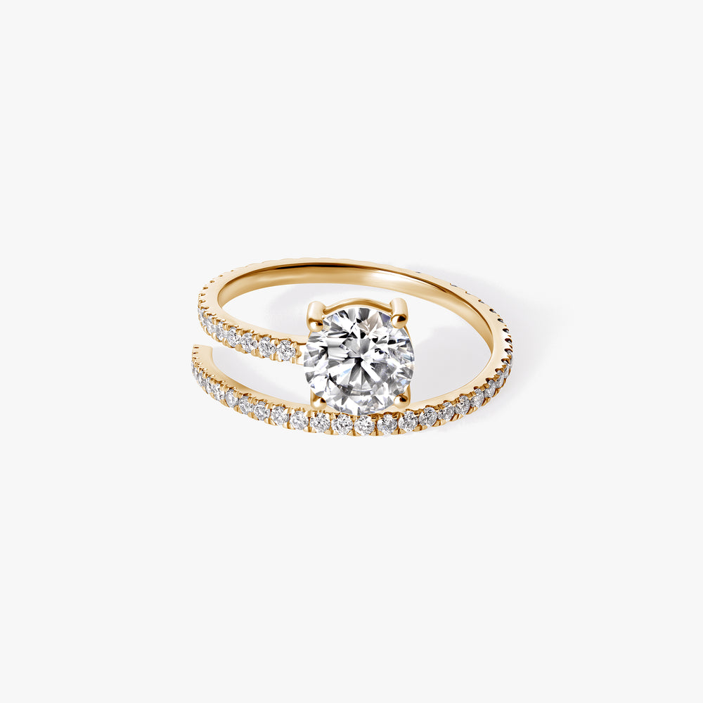 Round Diamond Pavé Wrap Ring