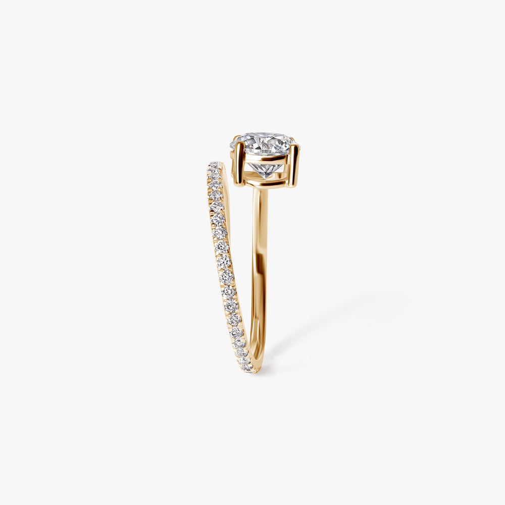Round Diamond Pavé Wrap Ring