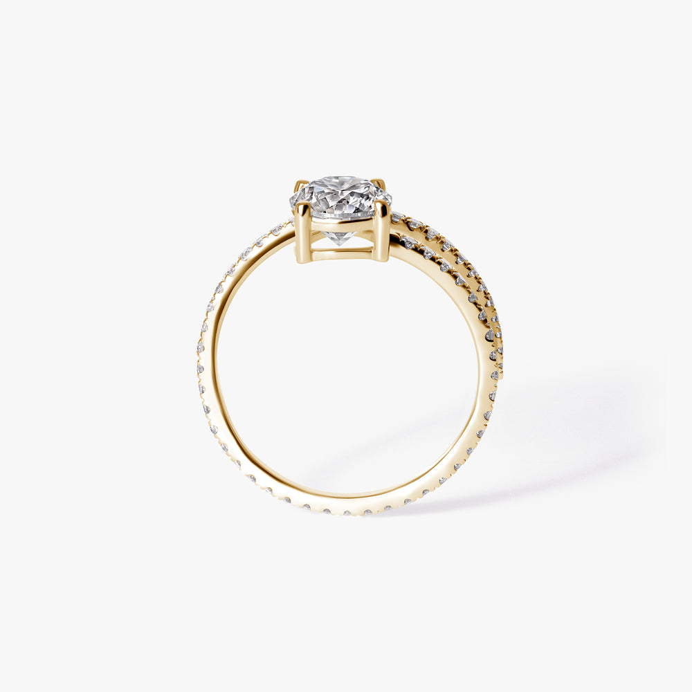 Round Diamond Pavé Wrap Ring