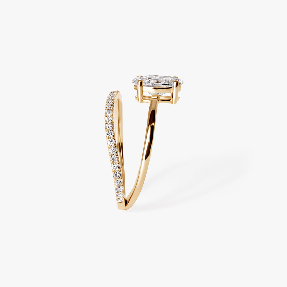 Oval Diamond Pavé Wrap Ring