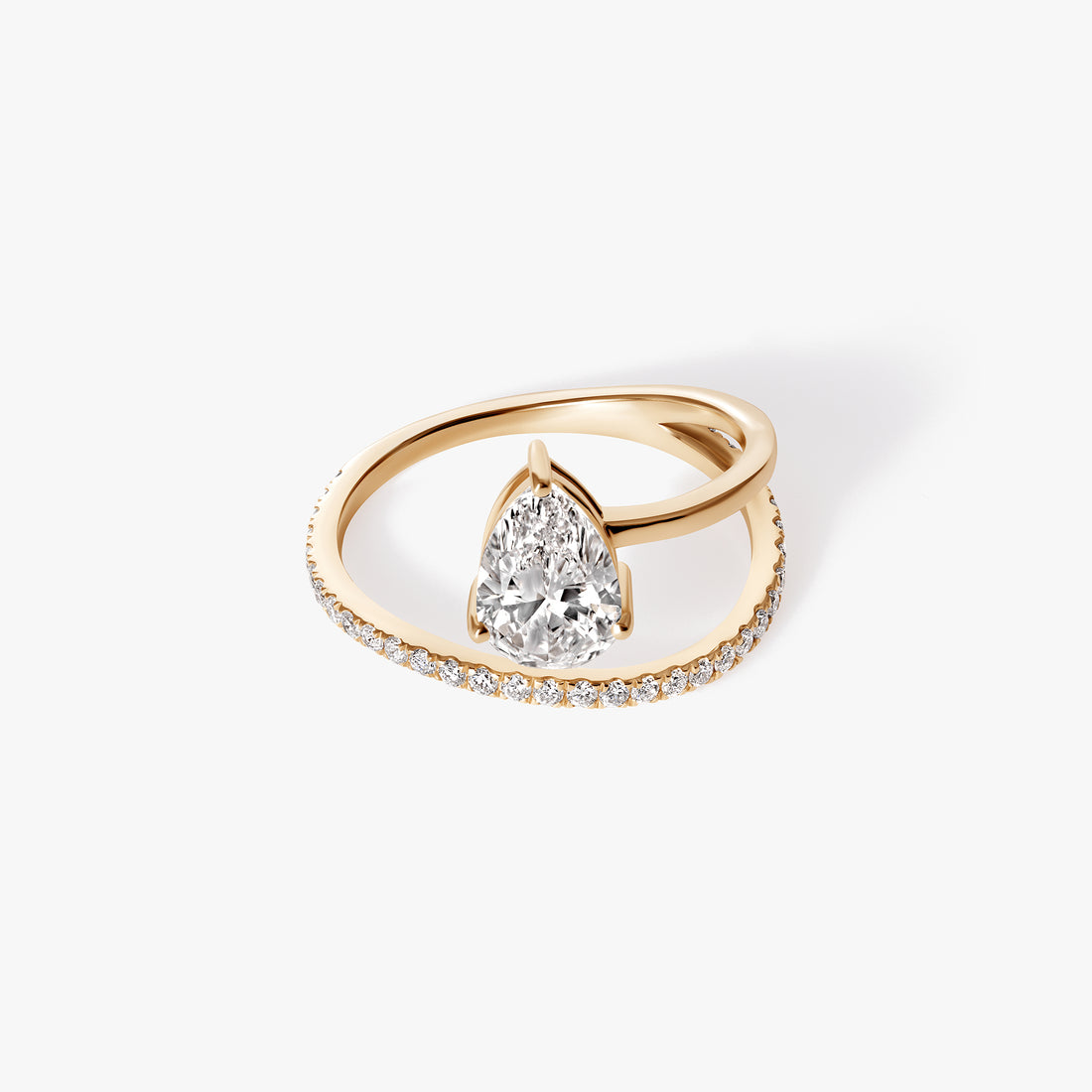 Pear Diamond Pavé Wrap Ring