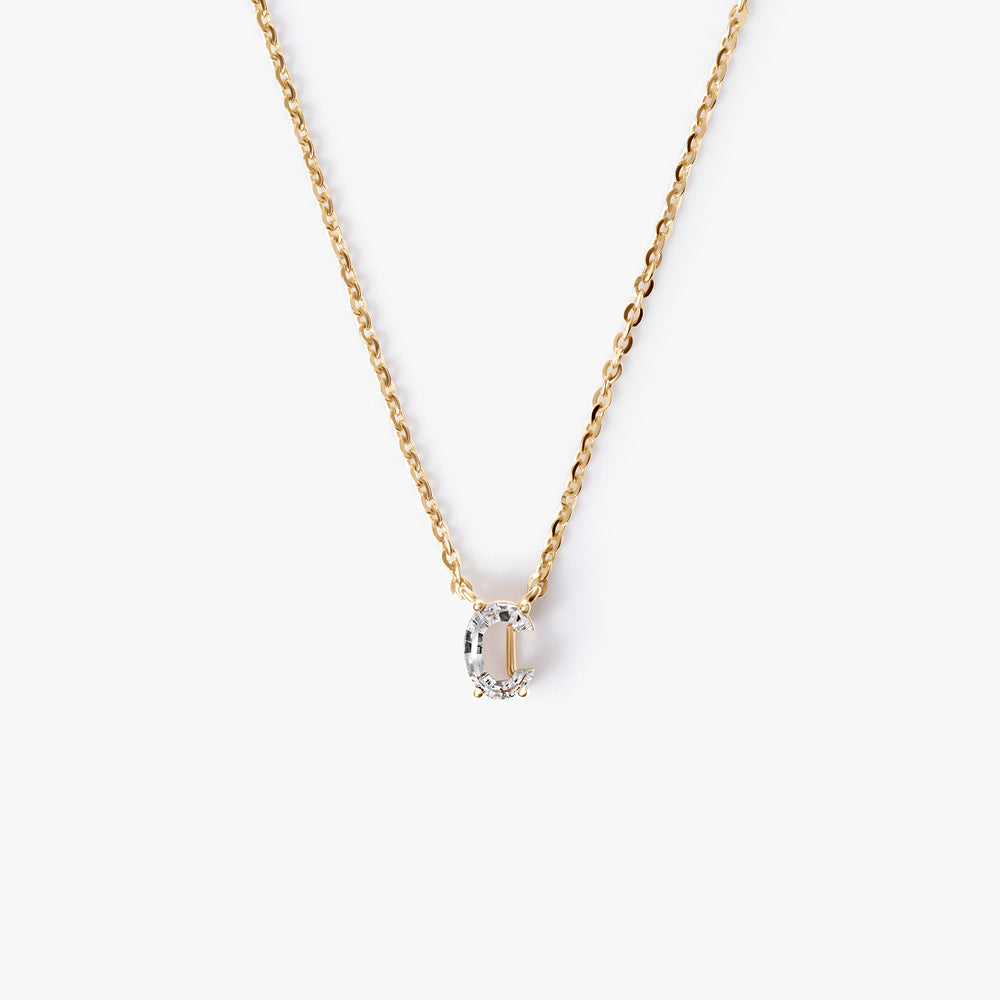 Single-Cut Diamond Initial Pendant Necklace