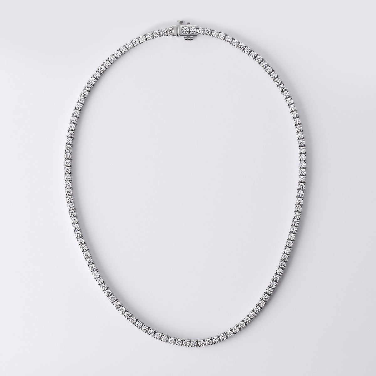 Diamond Classics Lab Grown Round 4 Prong Tennis Necklace (15CTW), White Gold