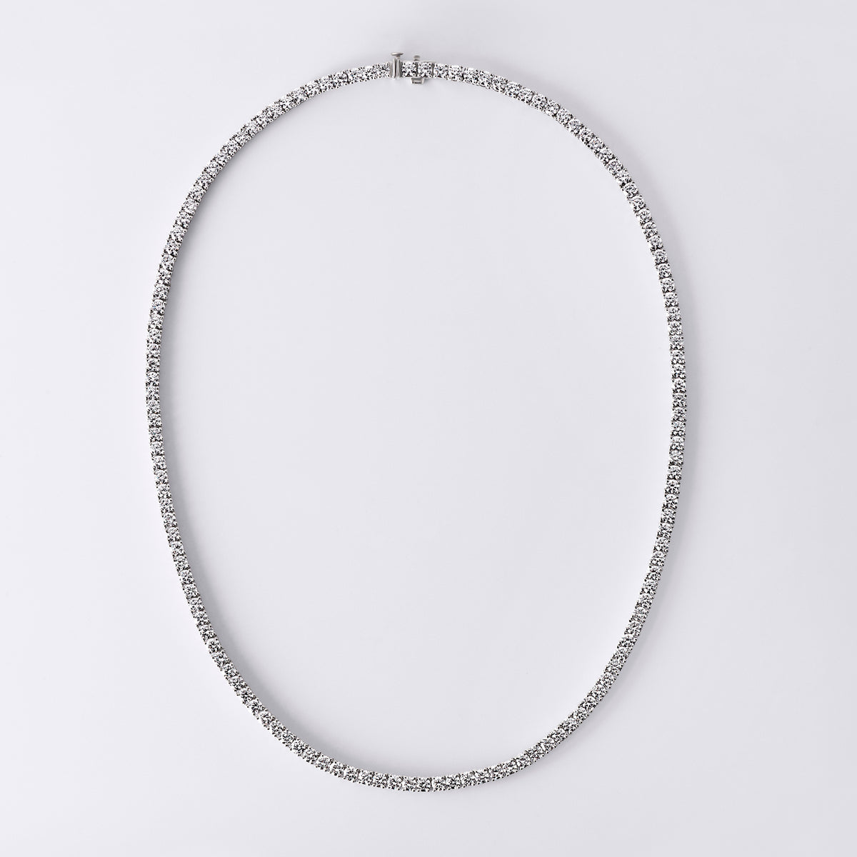 Diamond Classics Lab Grown Round 4 Prong Tennis Necklace (12CTW), White Gold