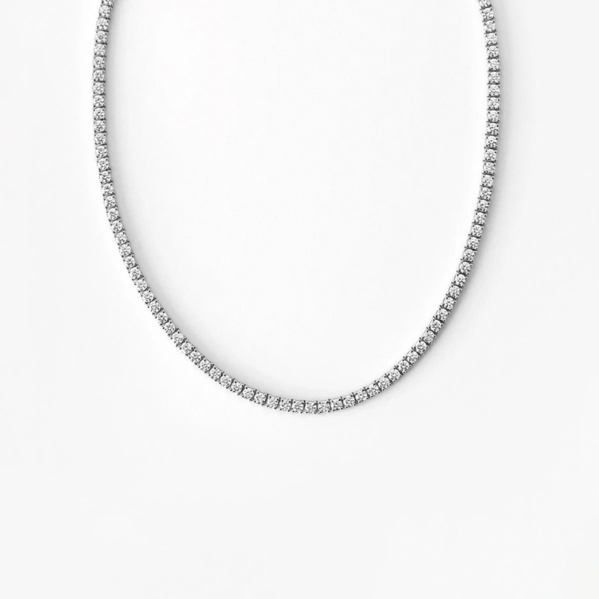 Round Diamond Tennis Necklace
