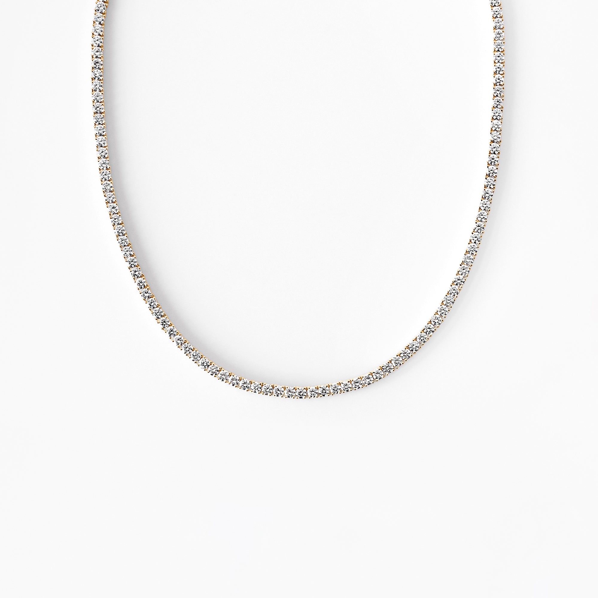 Round Diamond Tennis Necklace
