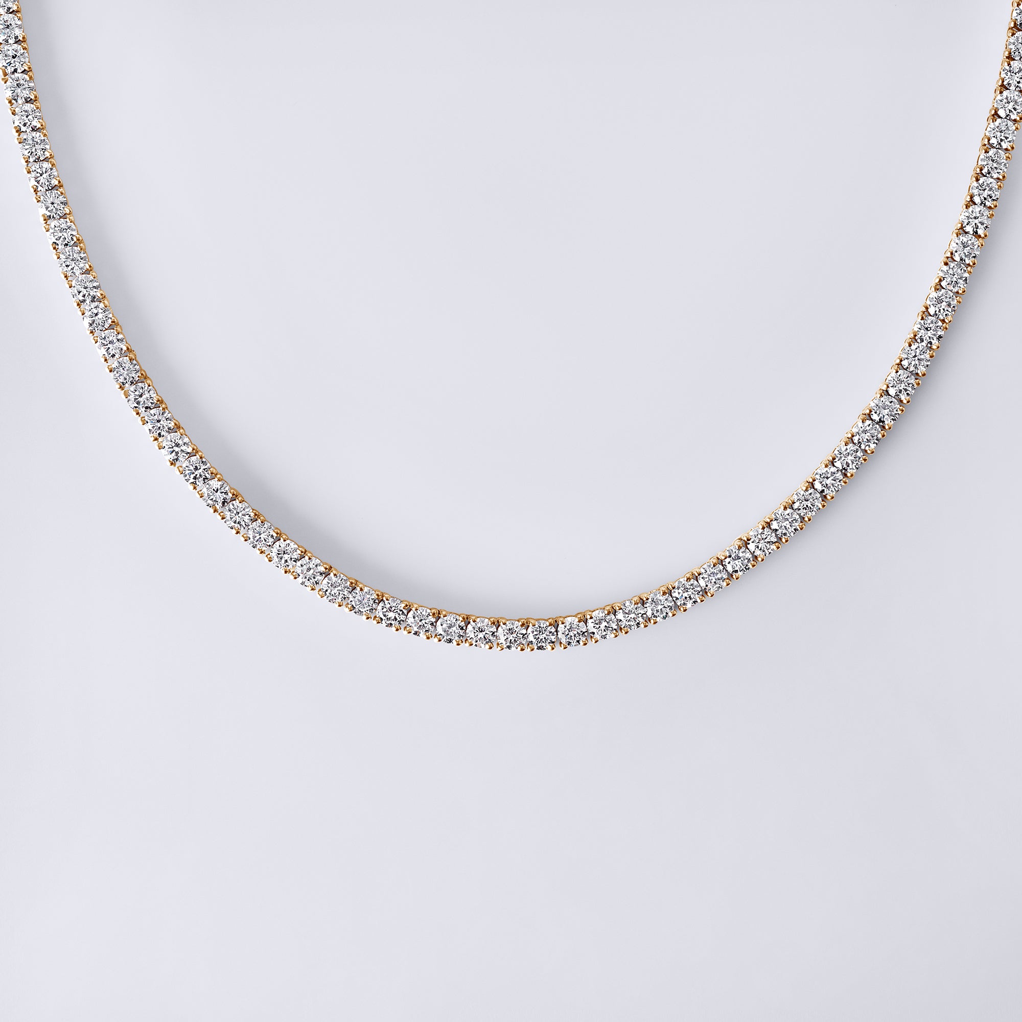Round Diamond 4 Prong Tennis Necklace