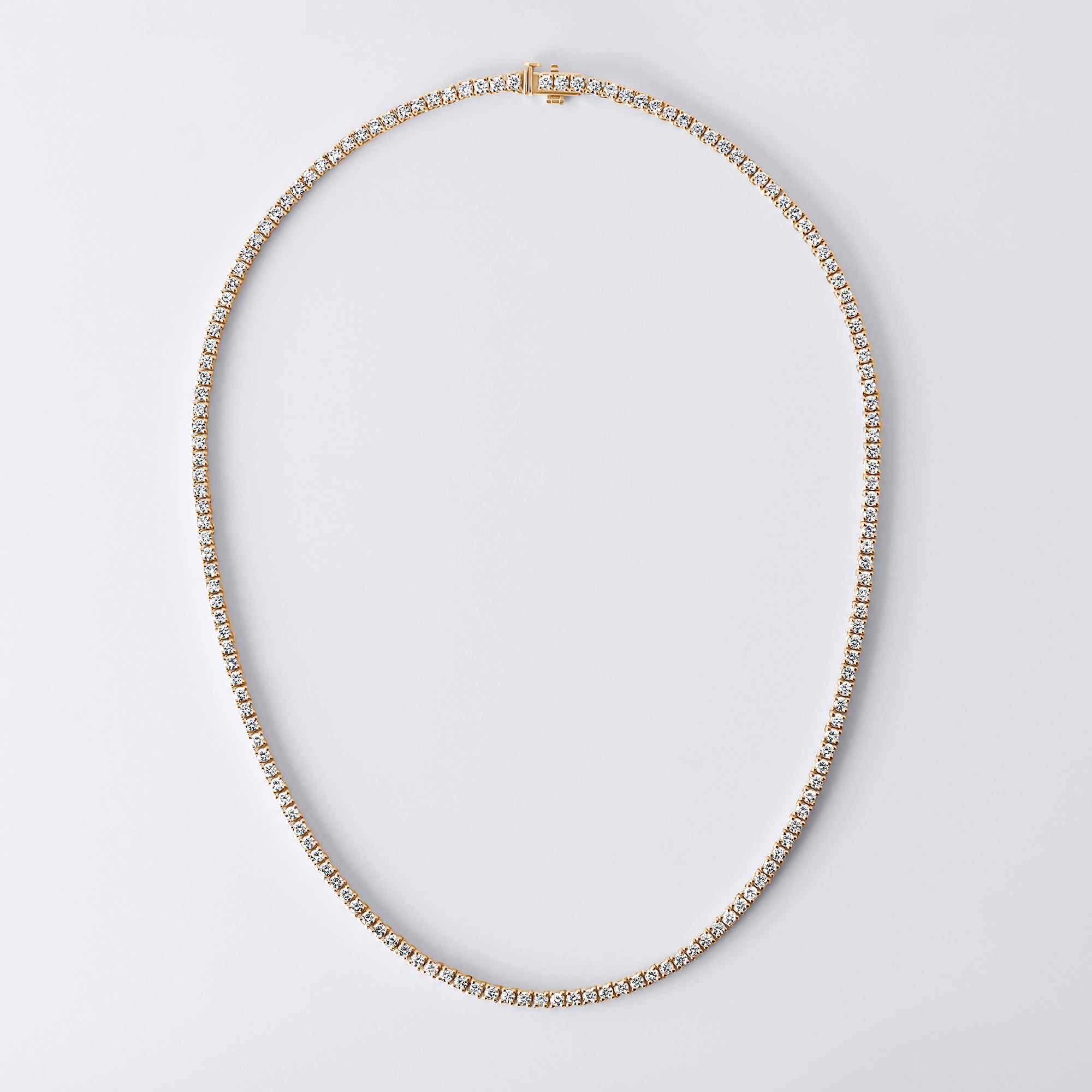 Round Diamond 4 Prong Tennis Necklace
