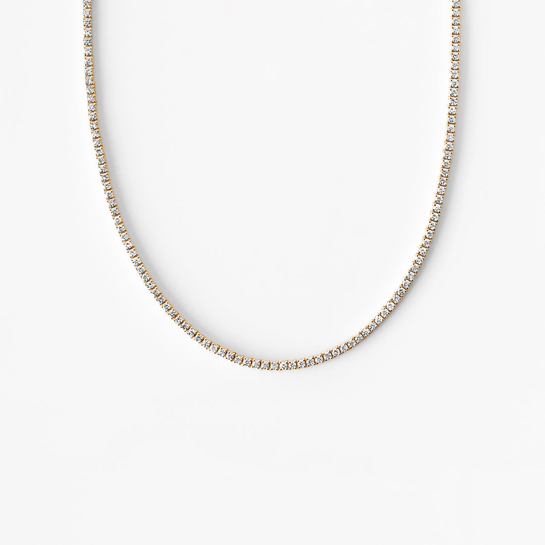 Round Diamond Tennis Necklace