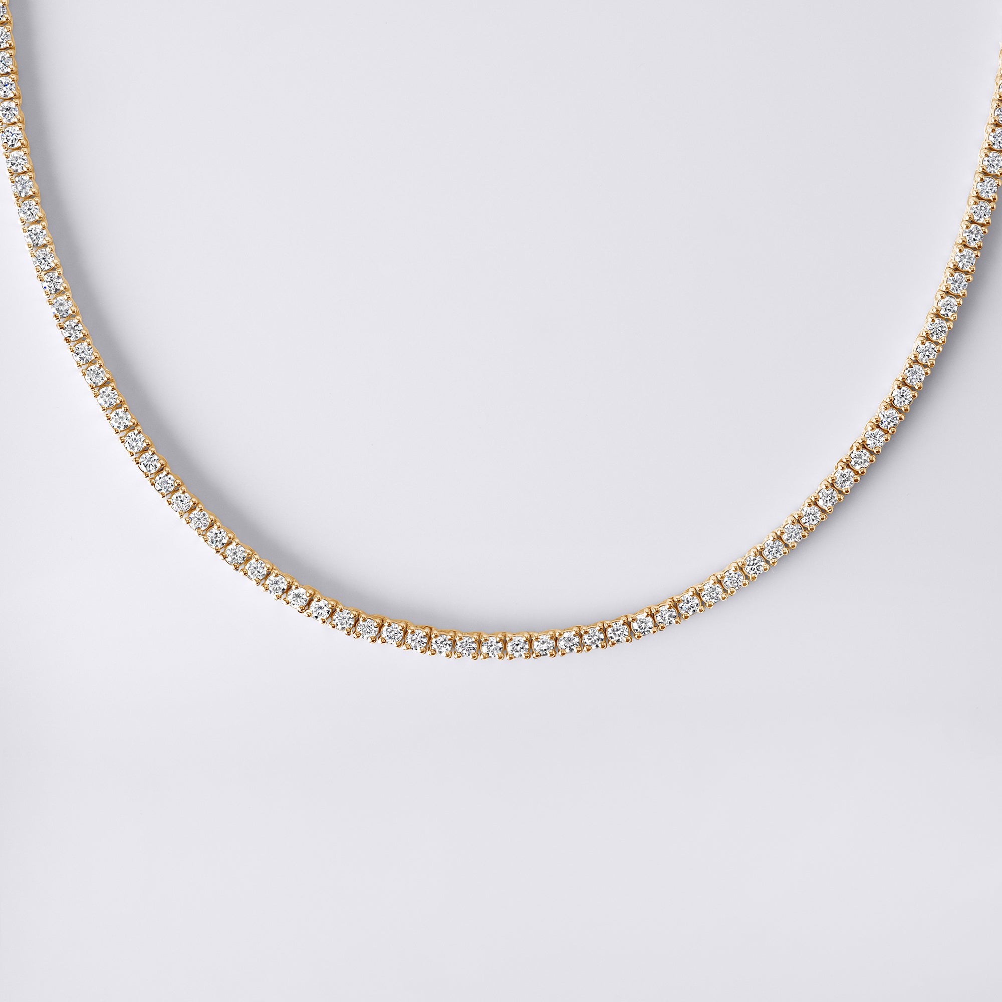 Round Diamond 4 Prong Tennis Necklace