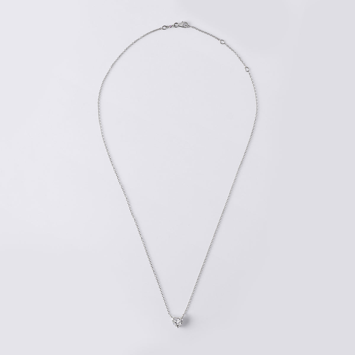 Heart Shaped Solitaire Pendant (1CTW), White Gold
