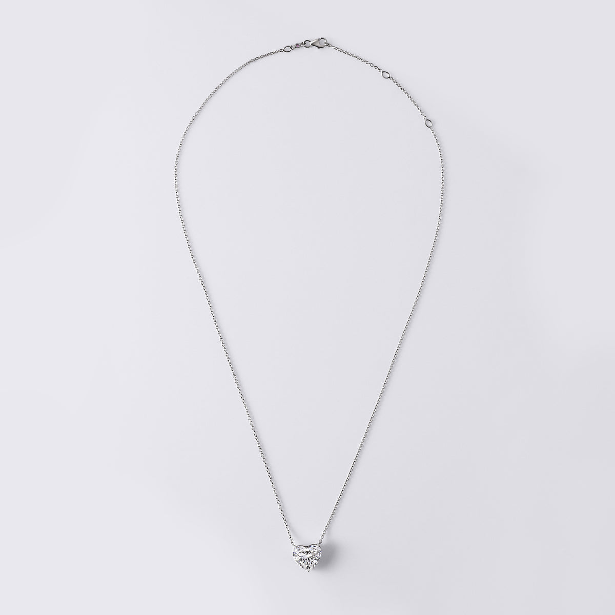 Heart Shaped Solitaire Pendant (4CTW), White Gold