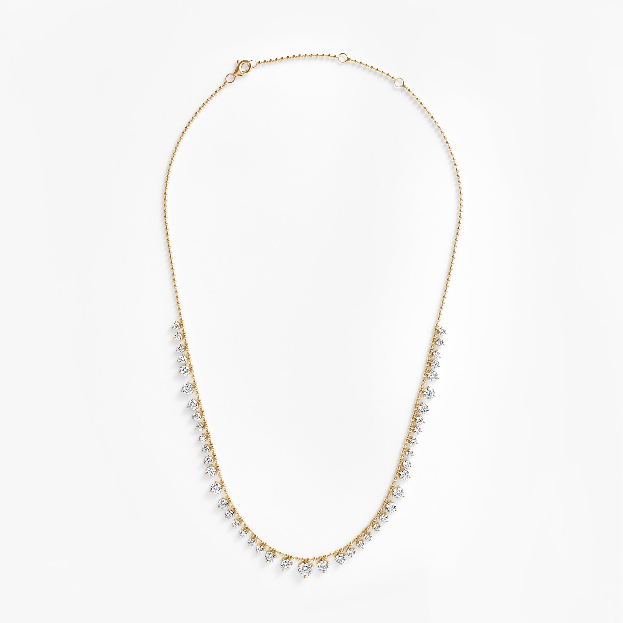 Round Diamond Graduated Dangle Necklace