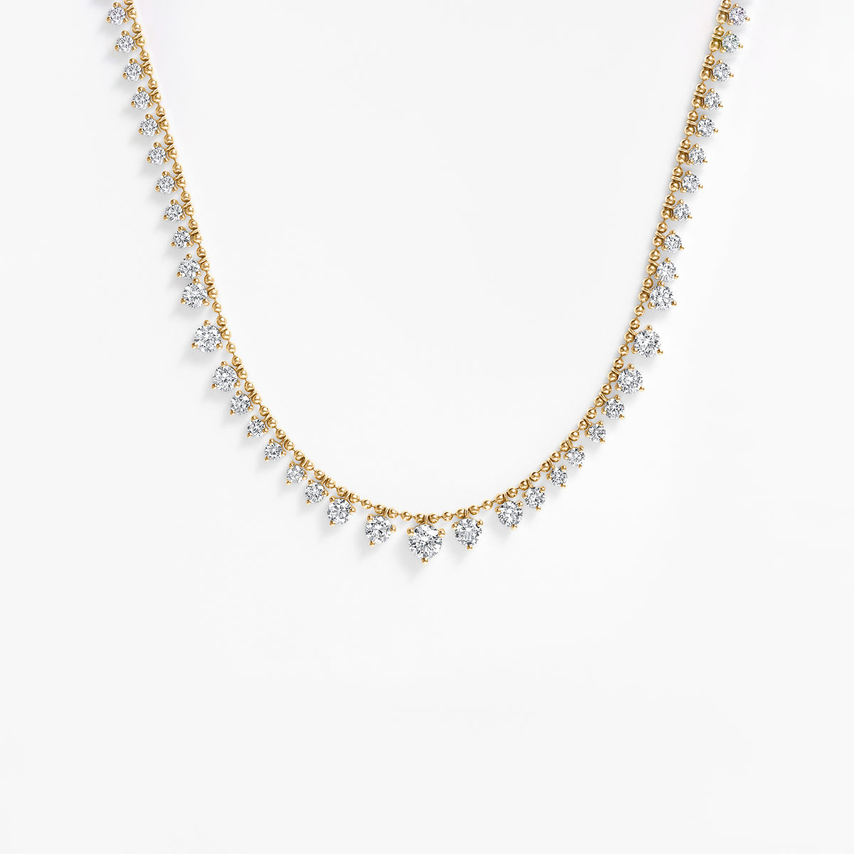 Round Diamond Graduated Dangle Necklace