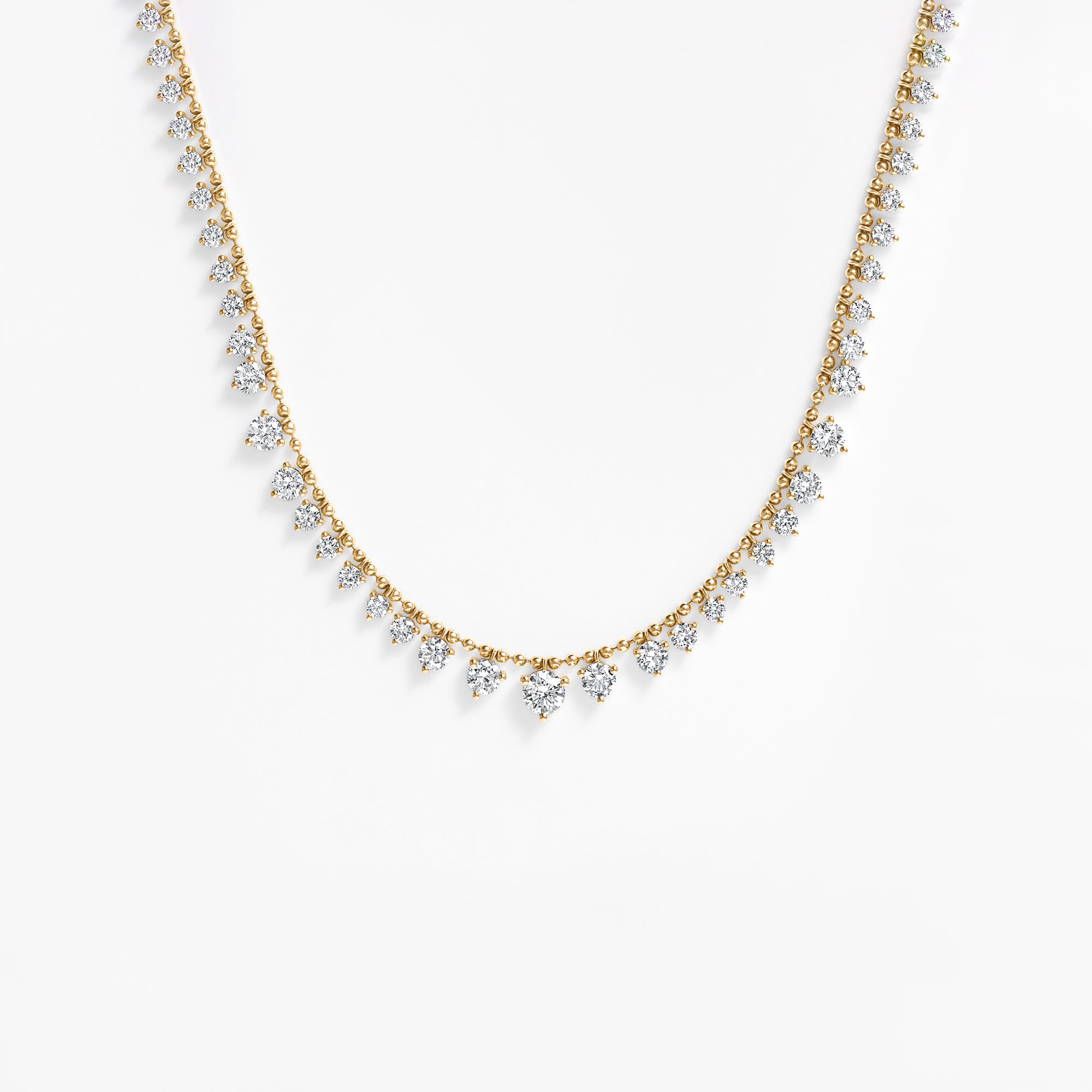 Round Diamond Graduated Dangle Necklace