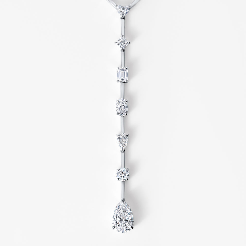 Mixed Shape Diamond Lariat Necklace