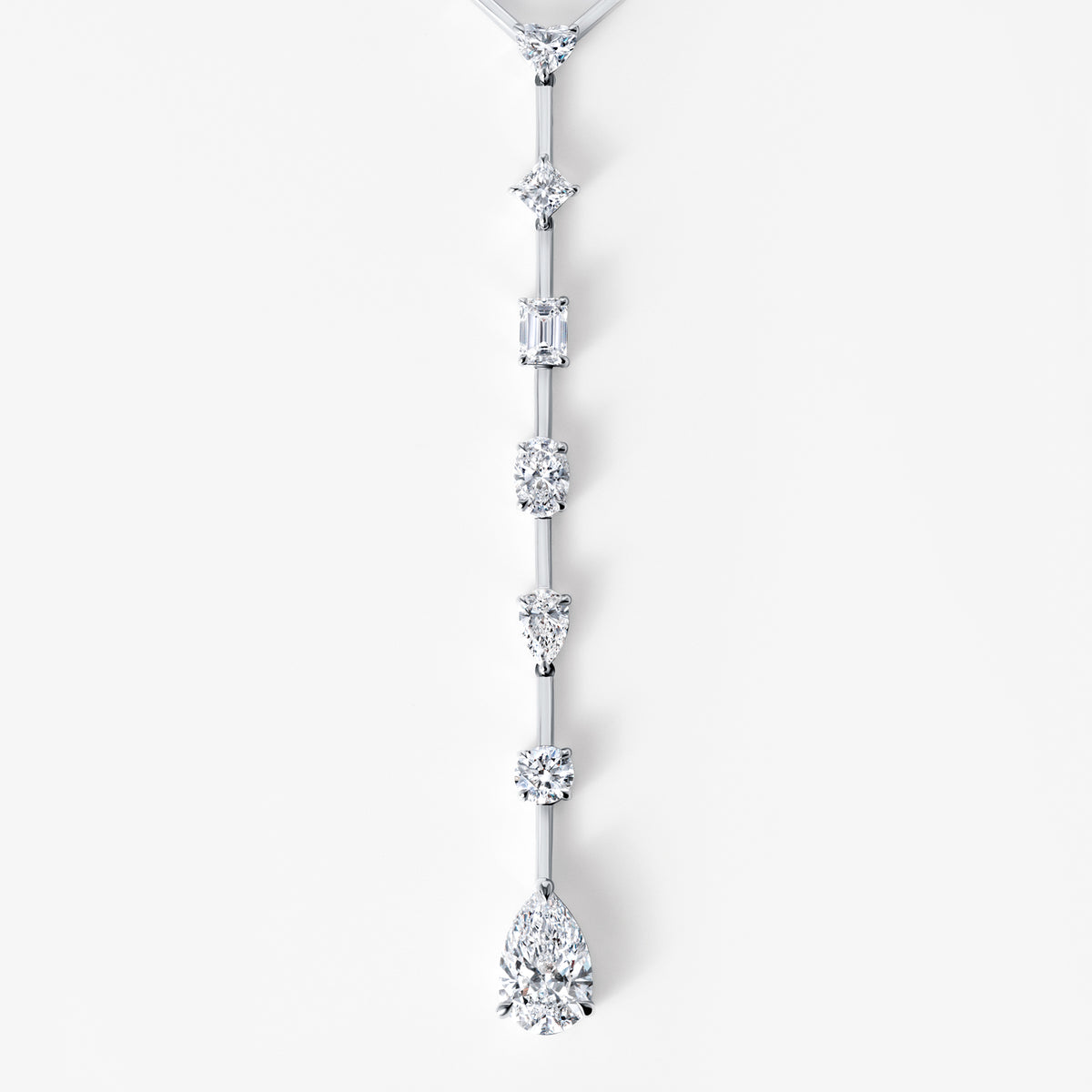 Mixed Shape Diamond Lariat Necklace