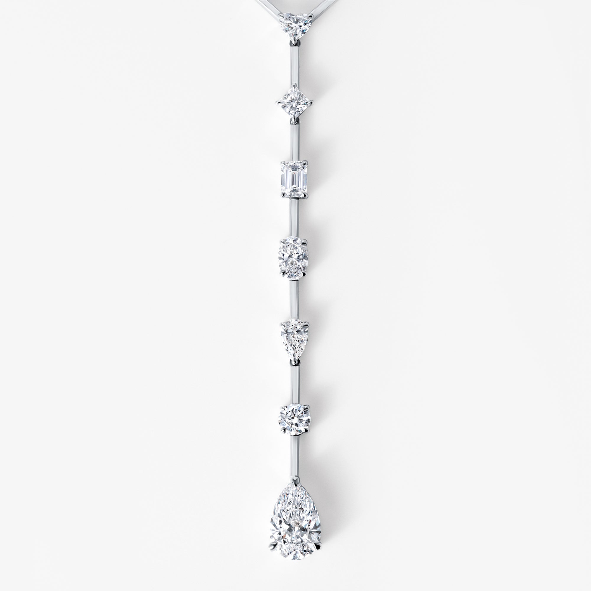 Mixed Shape Diamond Lariat Necklace