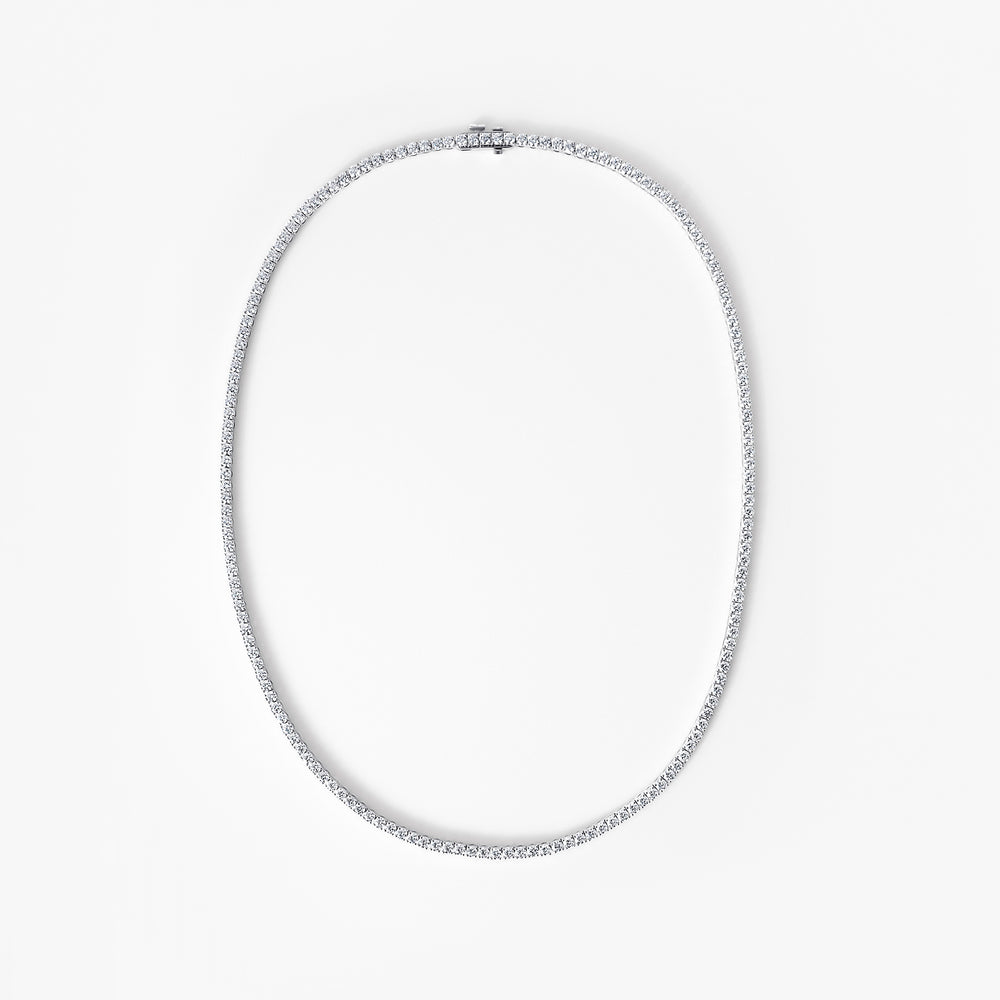 Round Diamond Tennis Necklace