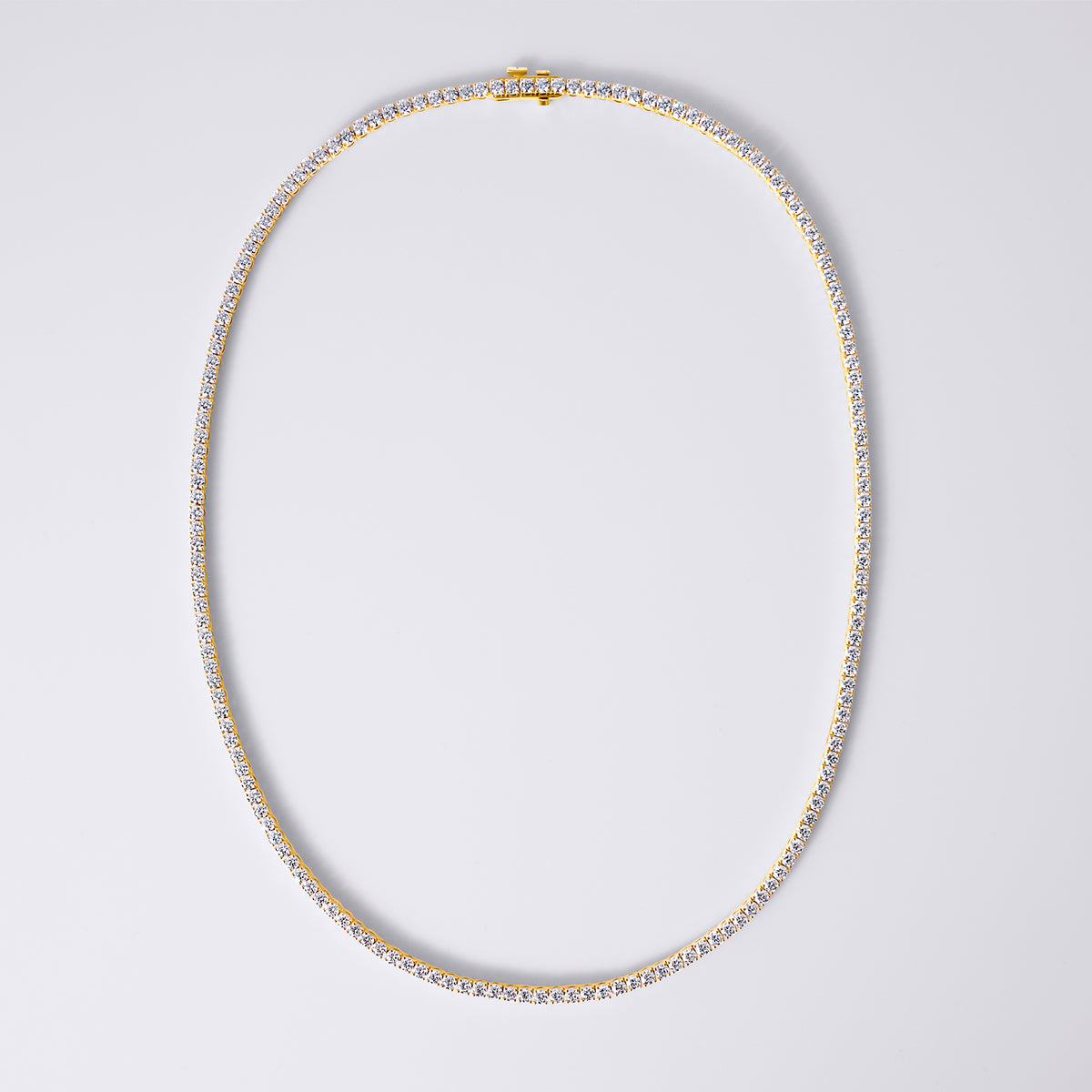 Diamond Classics Round 4 Prong Tennis Necklace, Yellow Gold