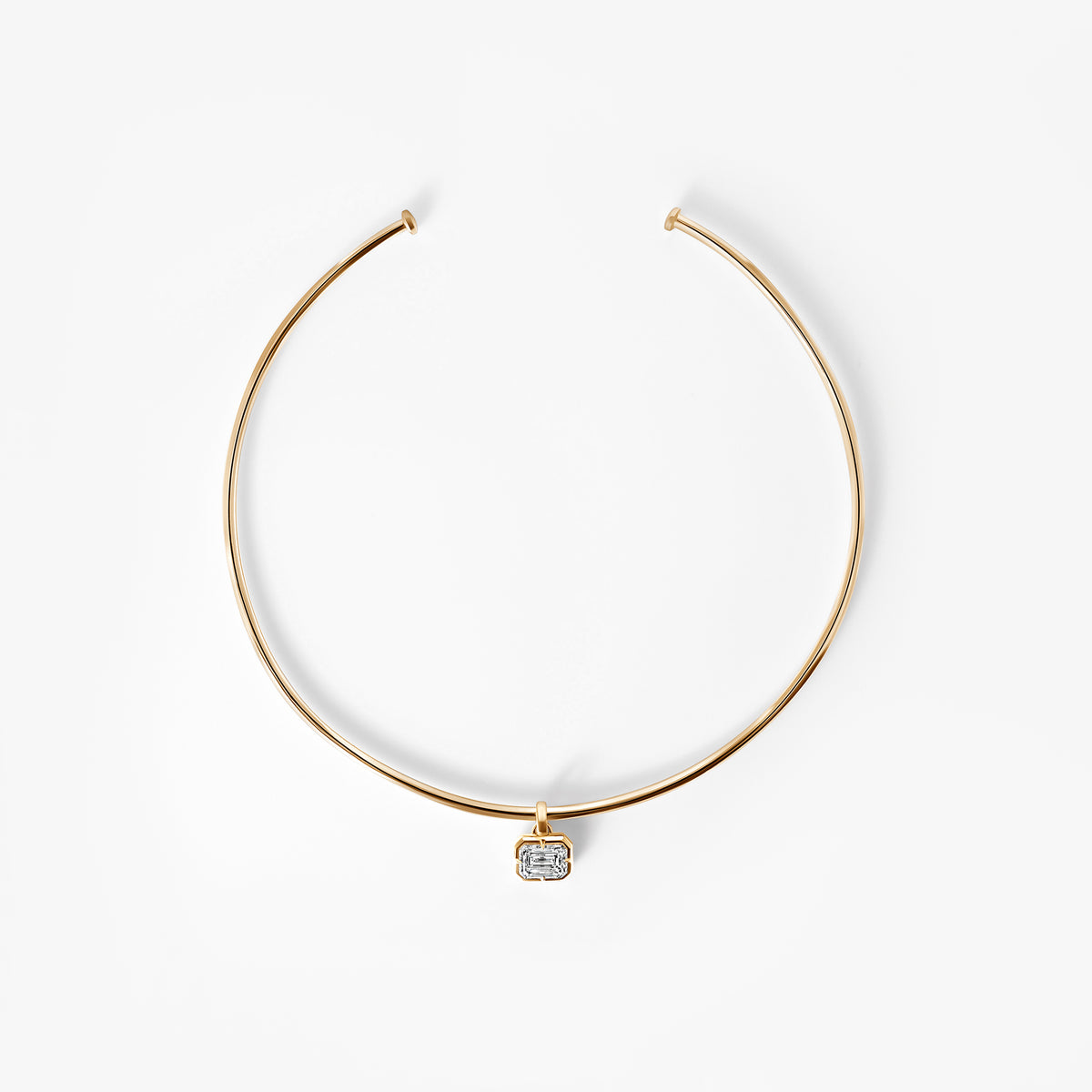 Emerald Diamond East/West Collar Necklace