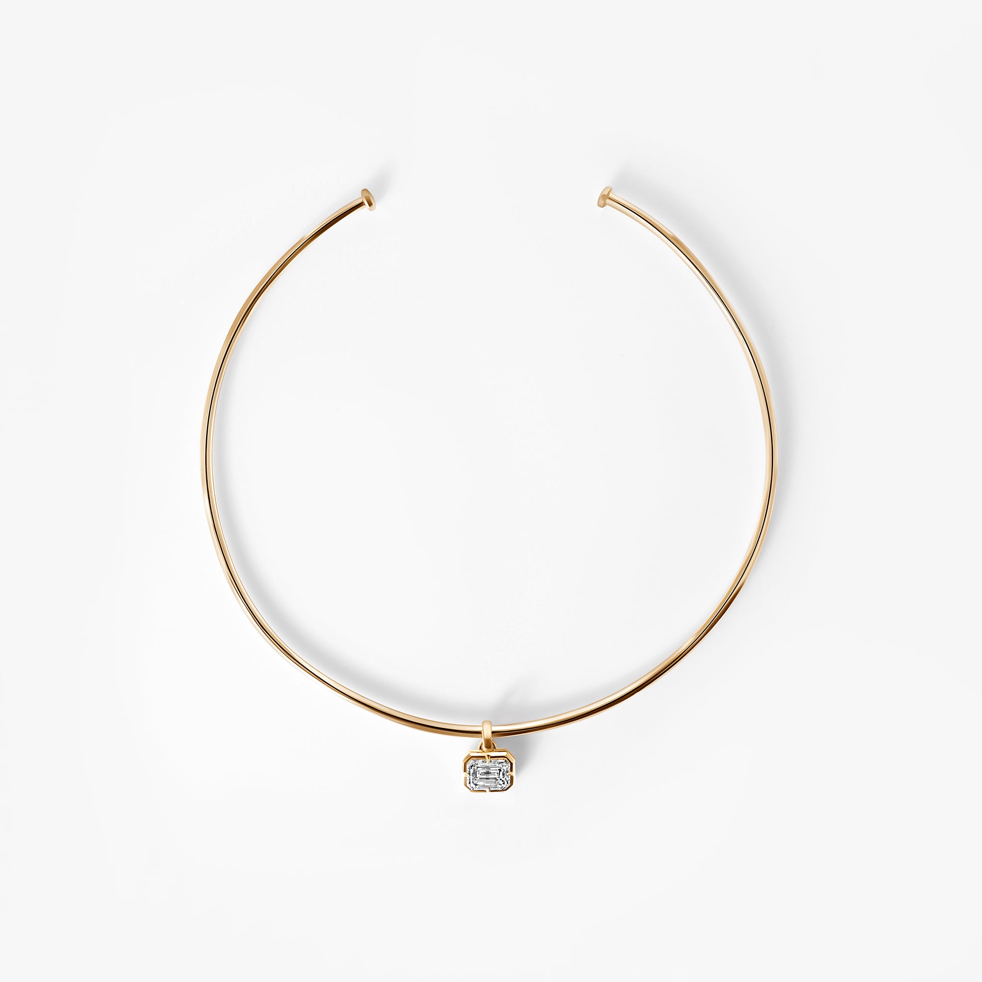 Emerald Diamond East/West Collar Necklace