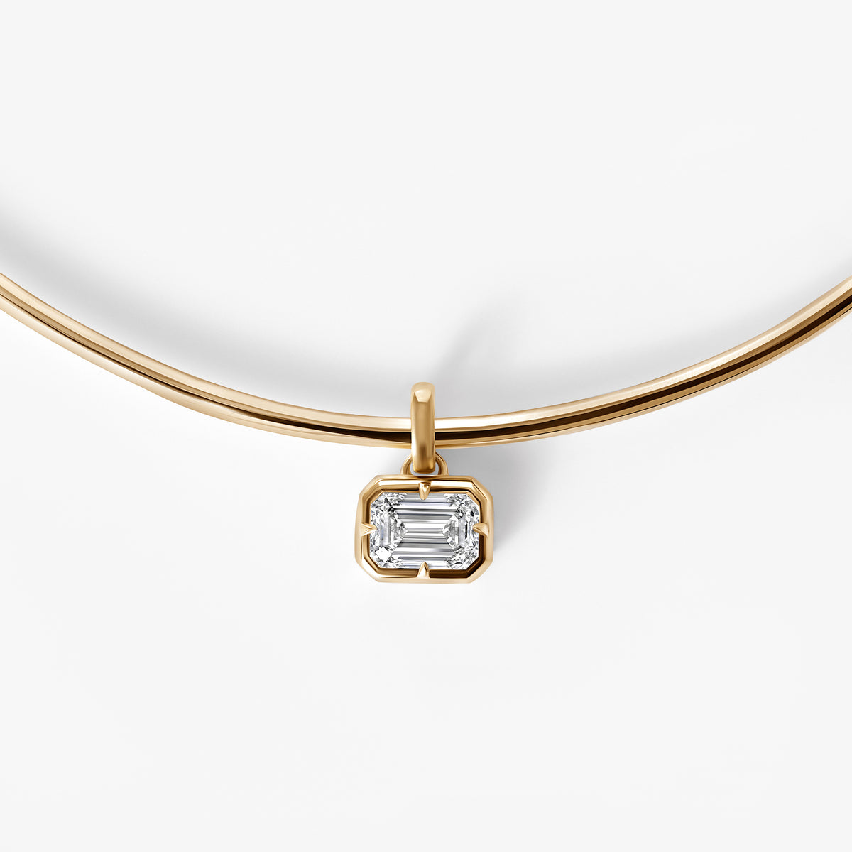 Emerald Diamond East/West Collar Necklace