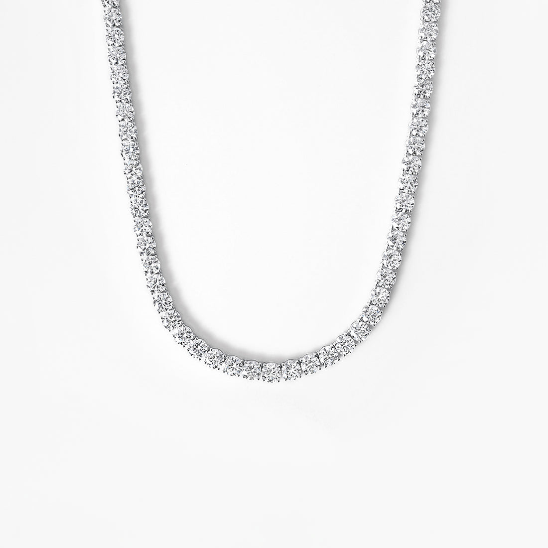 Round Diamond Statement Tennis Necklace
